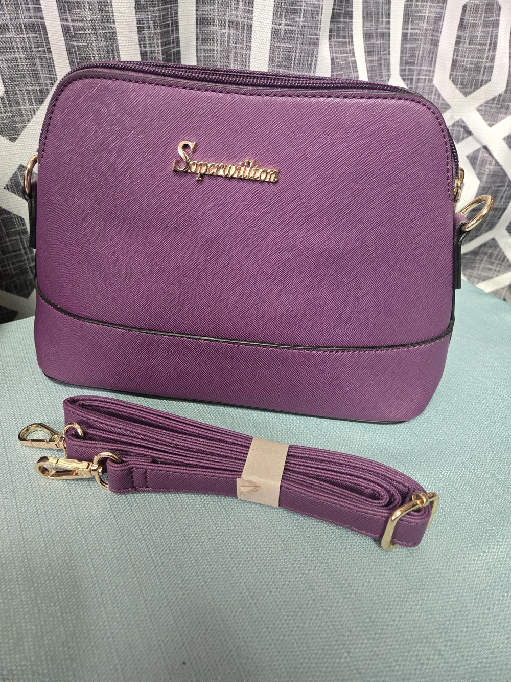 Purple Women's Tote with Matching Accessory Set
